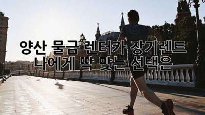 양산 물금 렌터카 장기렌트: 나에게 딱 맞는 선택은?