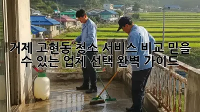 거제 고현동 청소 서비스 비교: 믿을 수 있는 업체 선택 완벽 가이드
